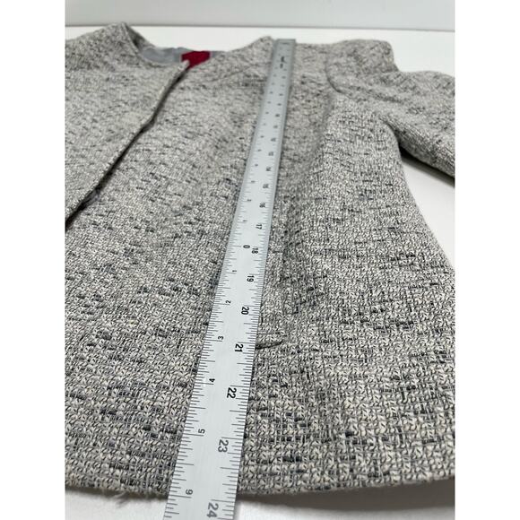 212 Collection Career Swing Blazer Jacket Tweed Gray Sz L Office Siren Academia - Picture 9 of 11